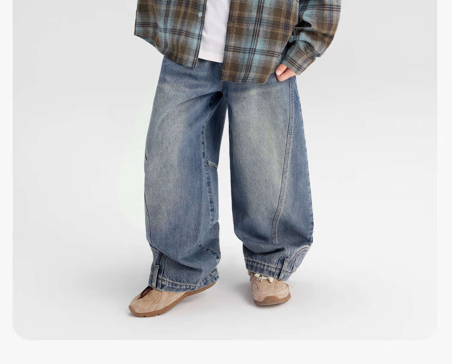 Zuo Xi Boys' Plaid Shirt 2025 New Children's Long Sleeve Shirt Autumn Boys' Jacket Coffee Color 110 10
